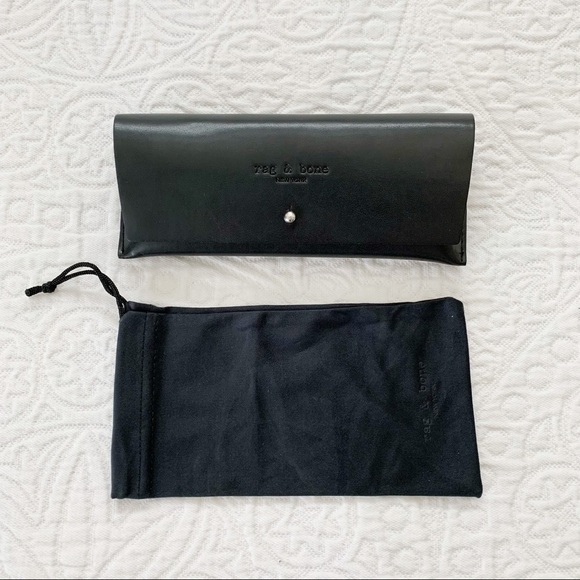 Rag & Bone Leather Eyeglass Case with Drawstring Bag - Picture 1 of 5
